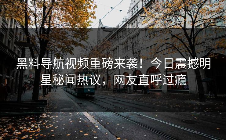 黑料导航视频重磅来袭!今日震撼明星秘闻热议,网友直呼过瘾