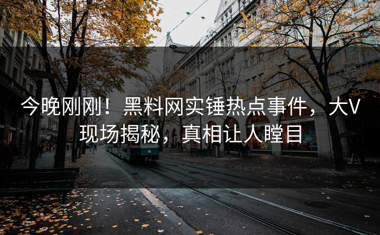 今晚刚刚！黑料网实锤热点事件，大V现场揭秘，真相让人瞠目