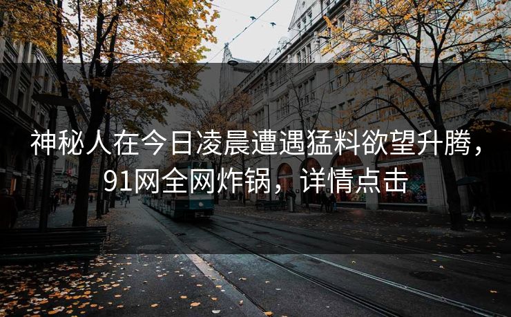 神秘人在今日凌晨遭遇猛料欲望升腾，91网全网炸锅，详情点击